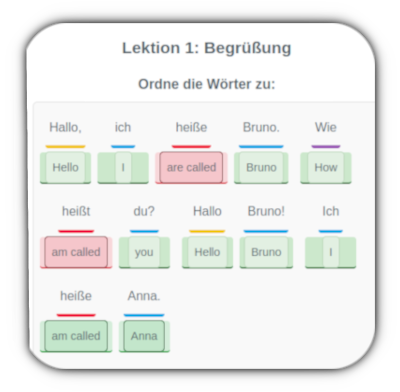Screenshot einer Lektion